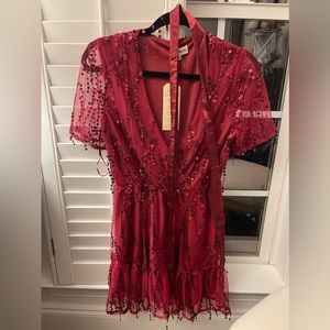 Red, mini dress new with tags. size small
